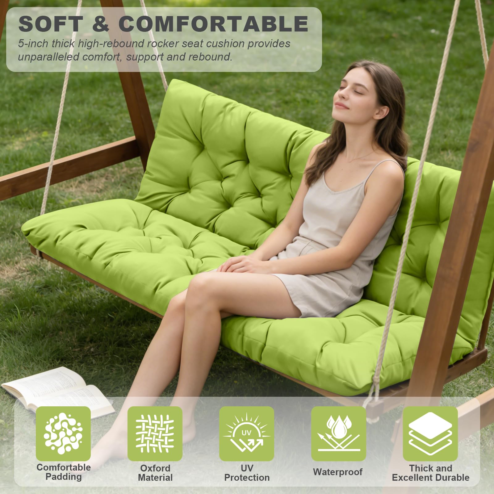 GPQAWER backrest detail with reinforced stitching, supports relaxed posture
