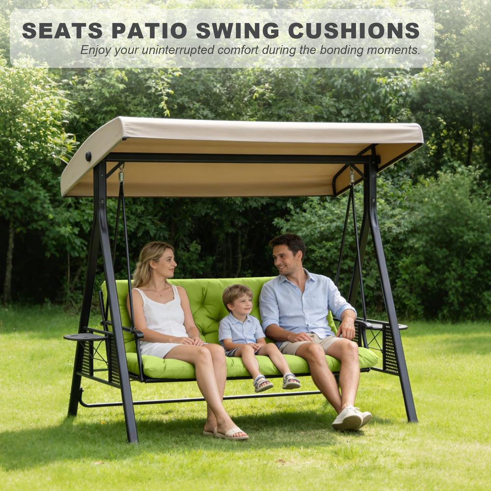 GPQAWER lifestyle porch scene with cushion installed, enhances outdoor seating