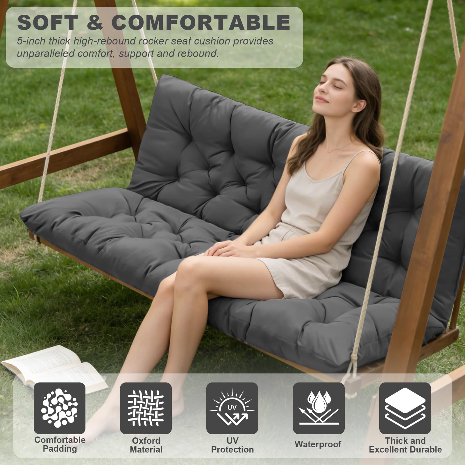 GPQAWER side profile showing 5-inch thickness for plush comfort