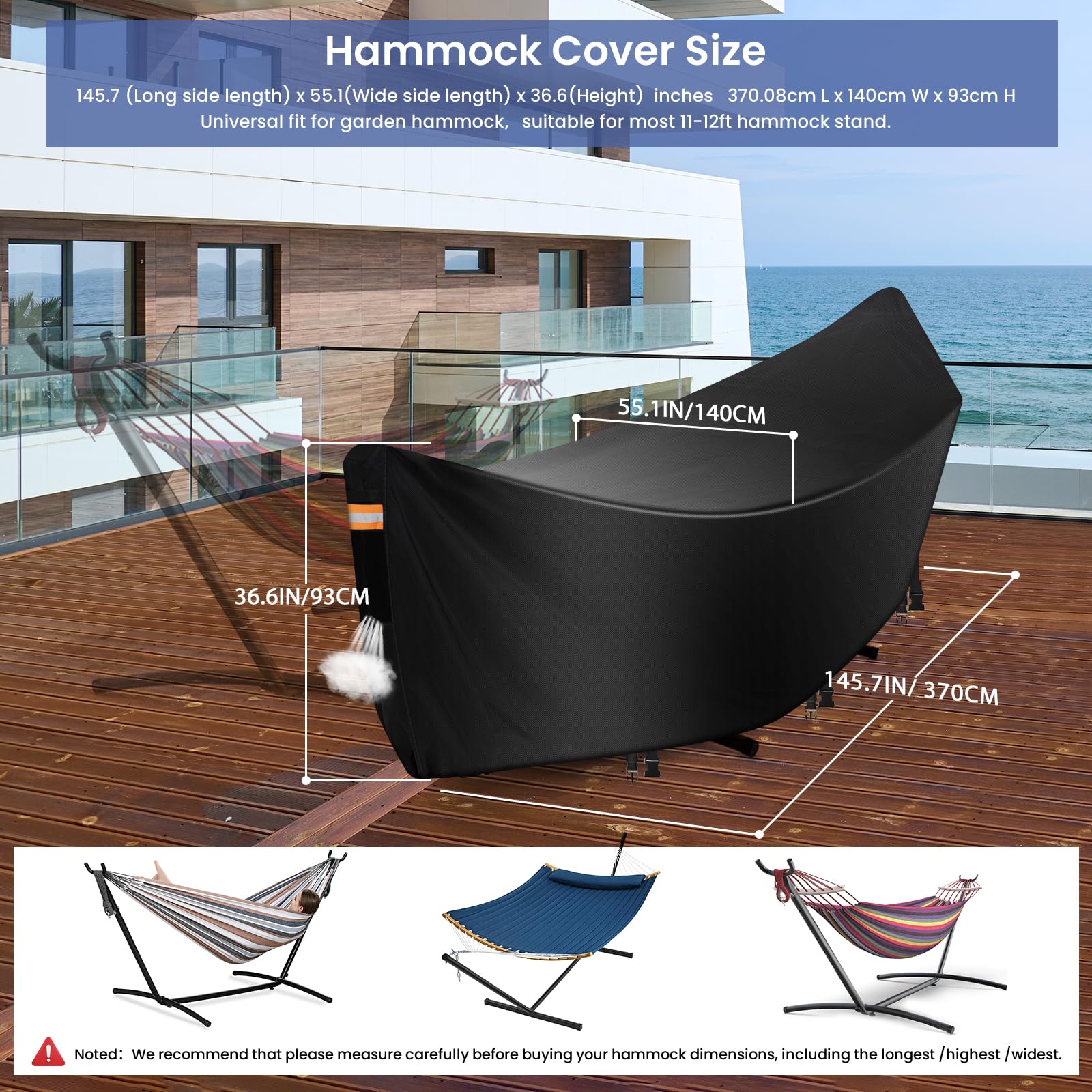 GRABADO installed on 11ft hammock stand demonstrating correct fit and scale