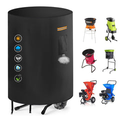 GRABADO front view of cover on electric chipper showing all-around protection