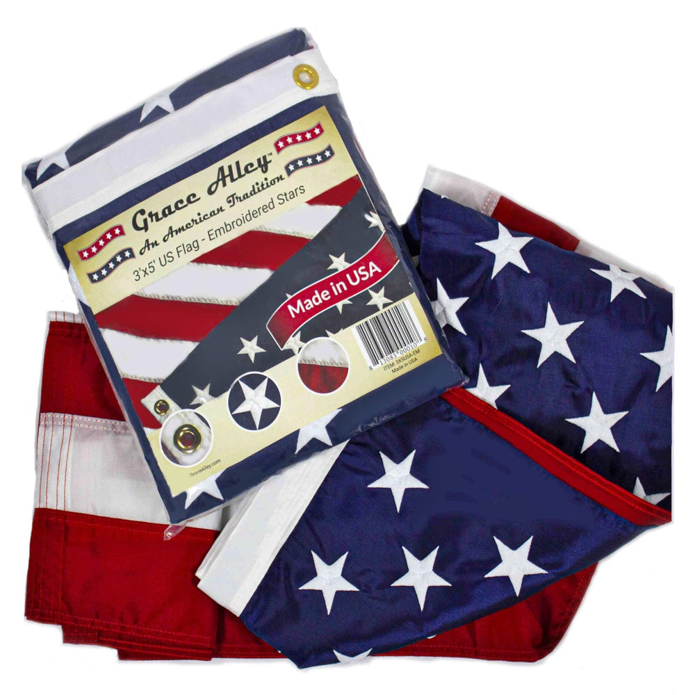 Grace Alley flag front view showing full 3x5 display and patriotic curb appeal