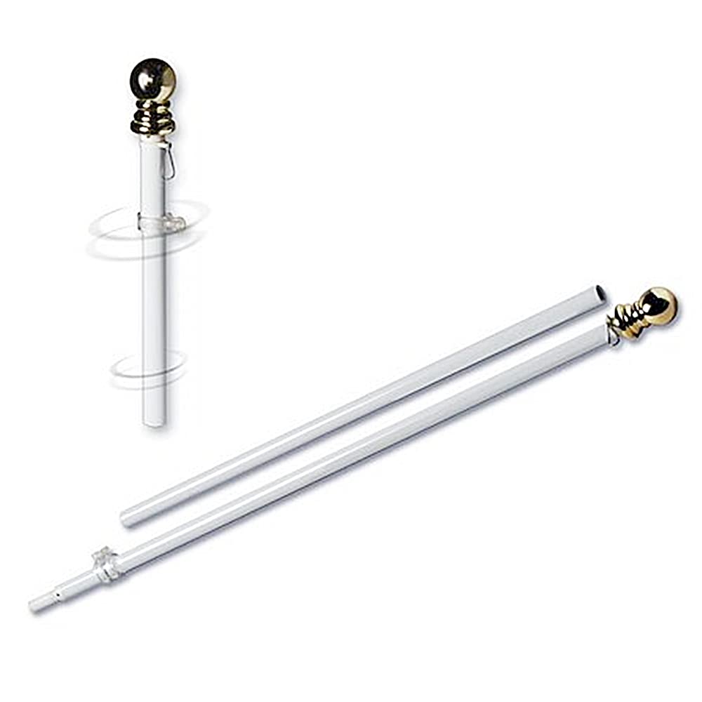 Grace Alley front view of 6 ft pole showing clean white finish and hardware benefit: clear display