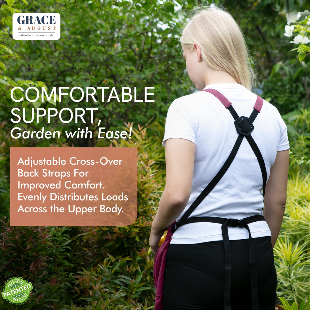 Grace and August apron folded in gift box presentation, ideal ready-to-give gardening present