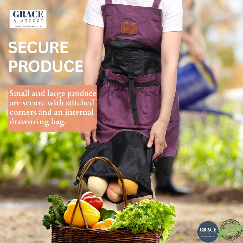 Grace and August waterproof drawstring liner detail protecting produce and canvas from moisture