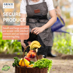 Grace and August waterproof liner detail protecting canvas from damp produce