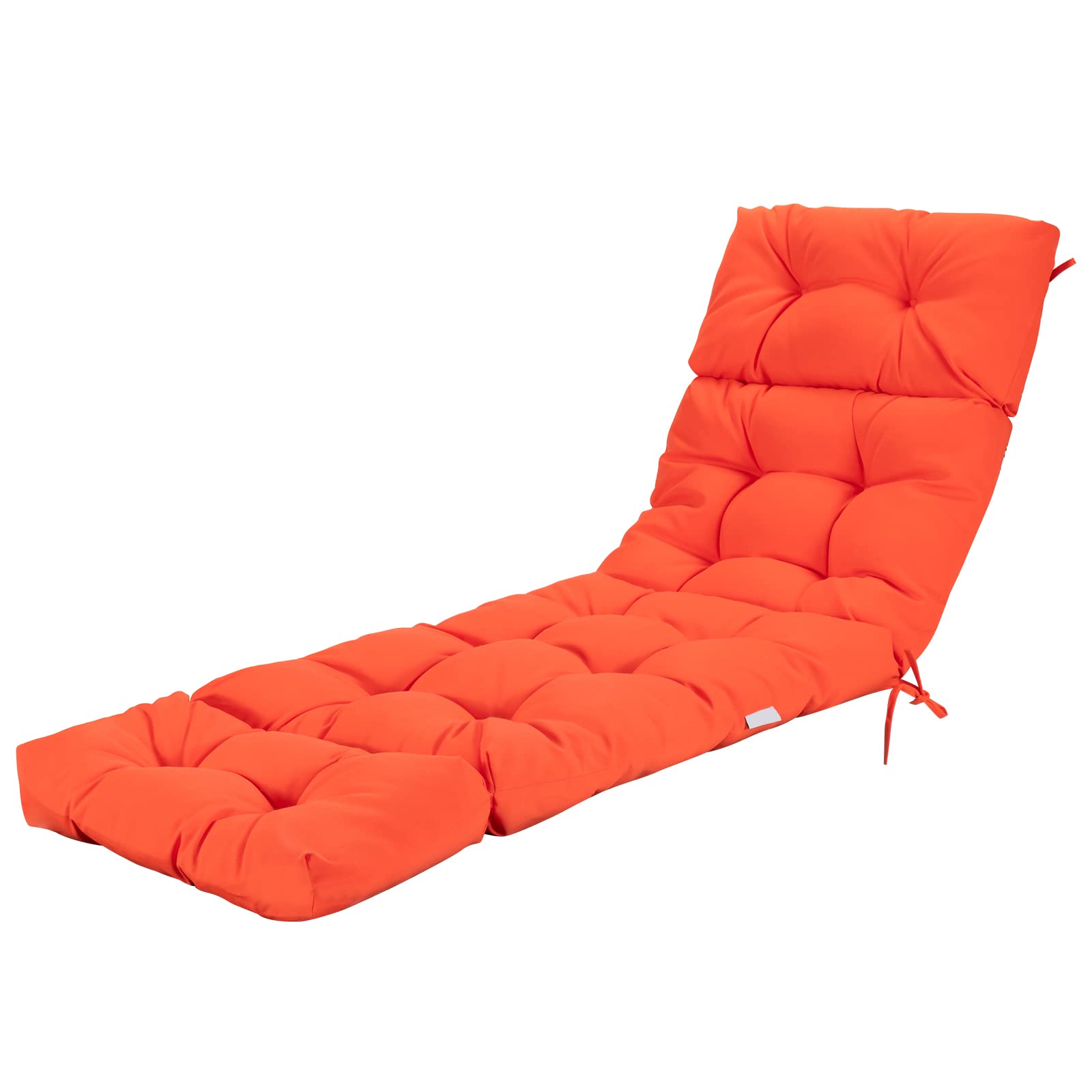 GRAFFY front view of orange chaise cushion showing full coverage and comfort