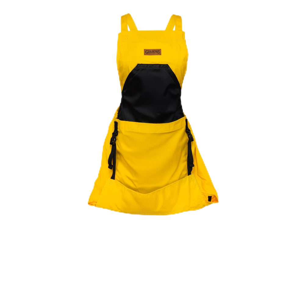 Grampa's Weeder front view apron showing large pockets and durable canvas for organized gardening