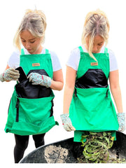 Grampa's Weeder front view apron showing pockets and durable canvas for organized gardening