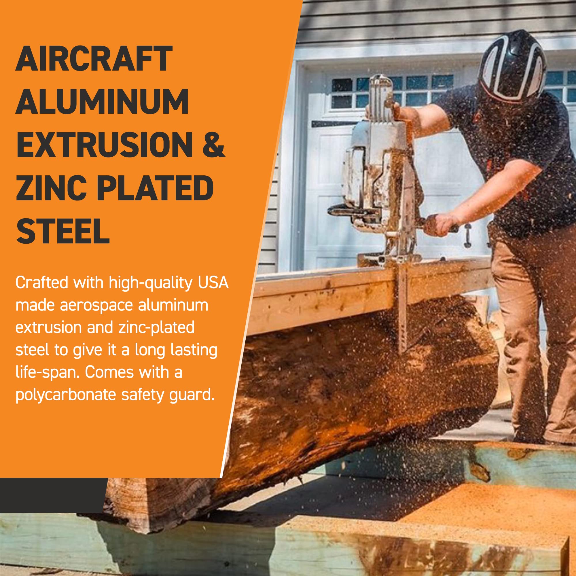 Granberg G555B milling a log in use demonstrating accurate vertical cuts