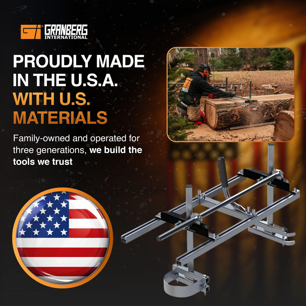 Granberg depth adjustment hardware showing easy, accurate cut depth control
