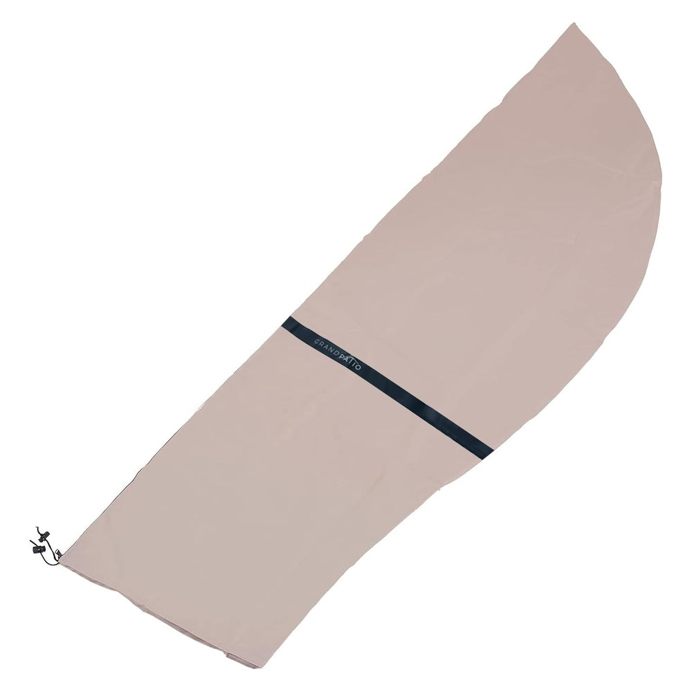 Grand Patio elastic hem cord with toggle detail keeping cover secure in wind