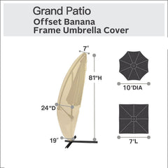 Grand Patio zipper and double-stitched seam detail offering secure closure benefit