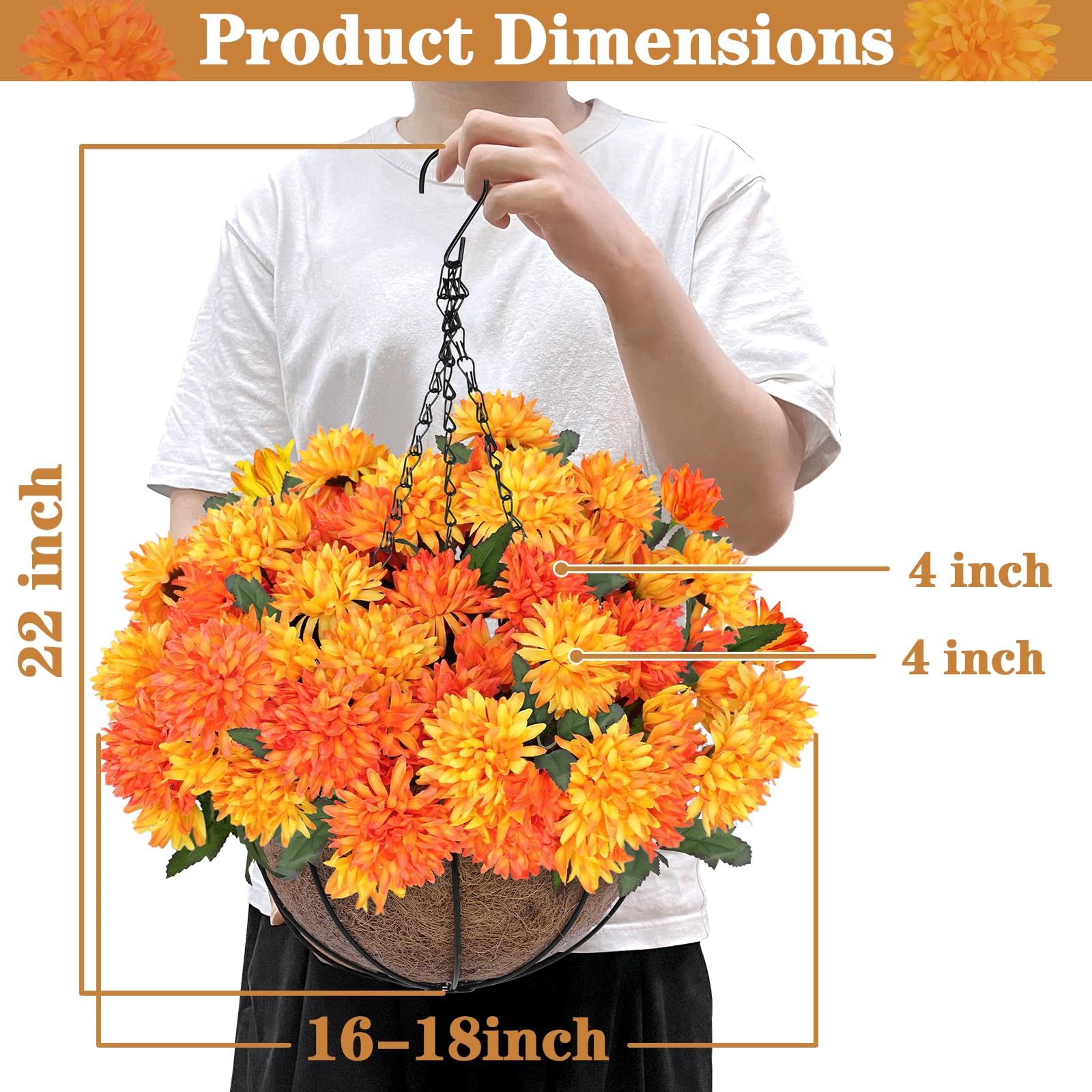 Grandeal rustproof chain and hook detail for secure, corrosion-free hanging