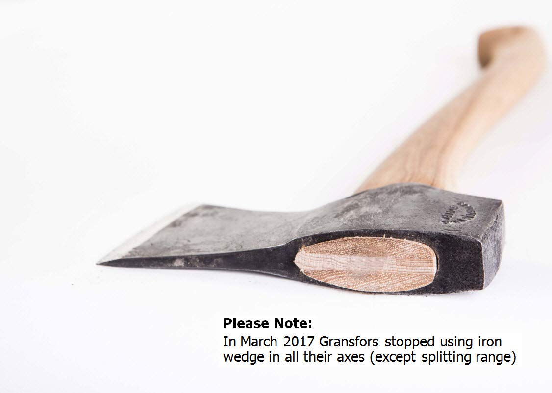 Gränsfors Bruk handle grain and length shown for leverage and ergonomic grip