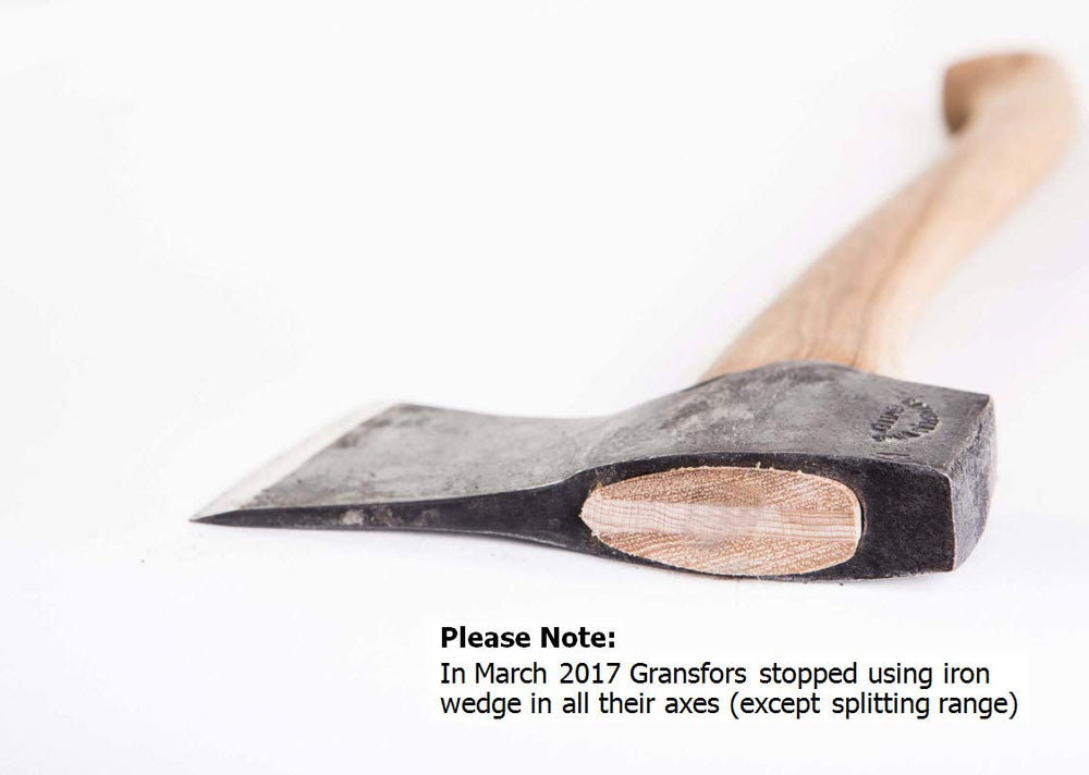 Gränsfors Bruk handle grain and length shown for leverage and ergonomic grip