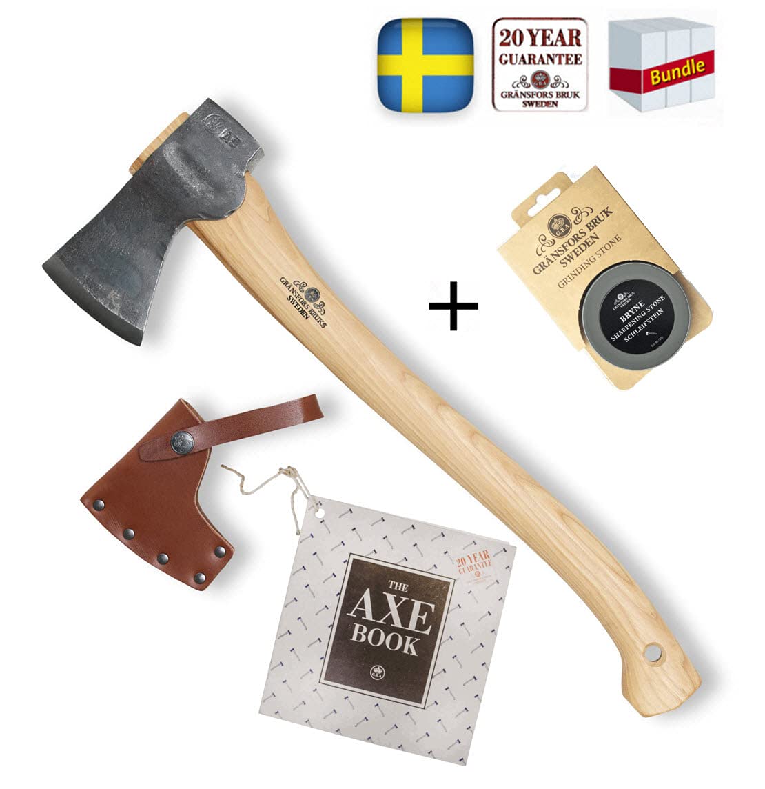 Gränsfors Bruk Small Forest Axe with leather sheath for safe transport and protection