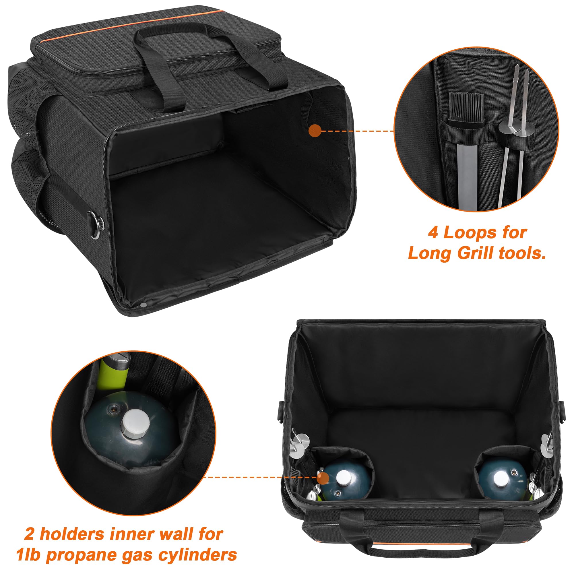 GRAOSO close-up of padded handle and reinforced stitching for comfort