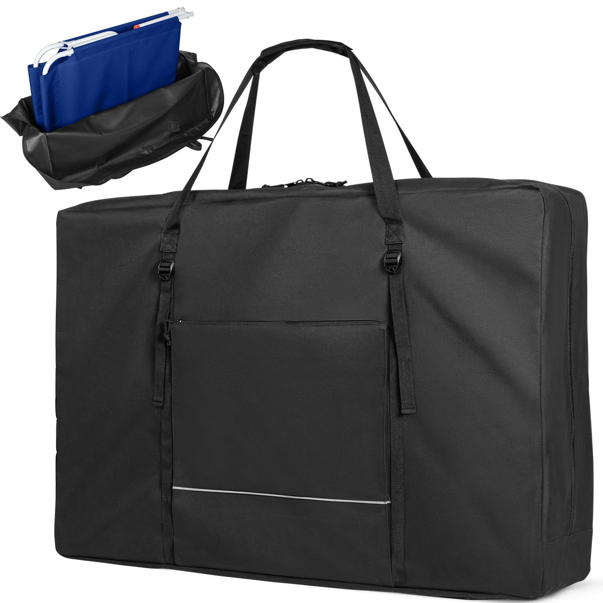 GRAOSO front view of black carrying bag showing storage capacity and convenience