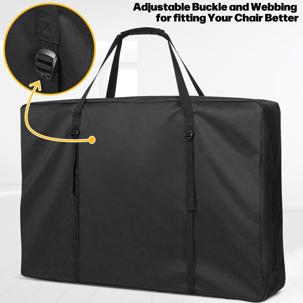 GRAOSO bag in use at beach carrying two folding chairs for easy transport
