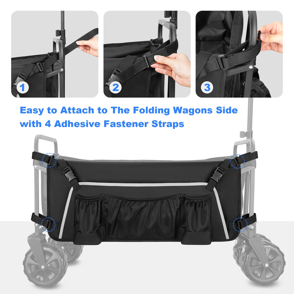 GRAOSO installed on folding wagon for added external storage