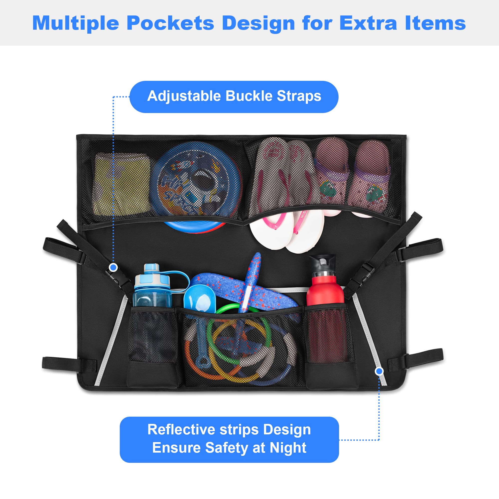GRAOSO mesh pocket detail holding bottles and small tools for quick access