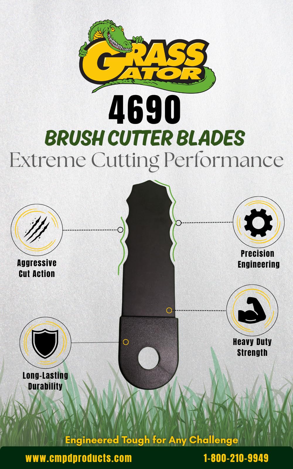 Grass Gator 4680 clearing thick brush showing faster cutting and reduced repeat passes