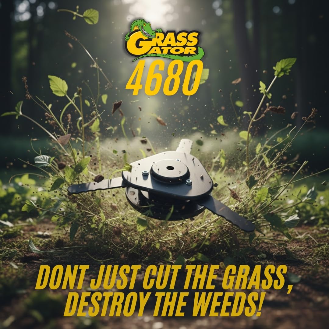 Grass Gator 4680 next to a hand illustrating compact size and heavy-duty construction