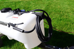 Grass Guardian translucent tank close-up with raised volume markings for accurate mixing