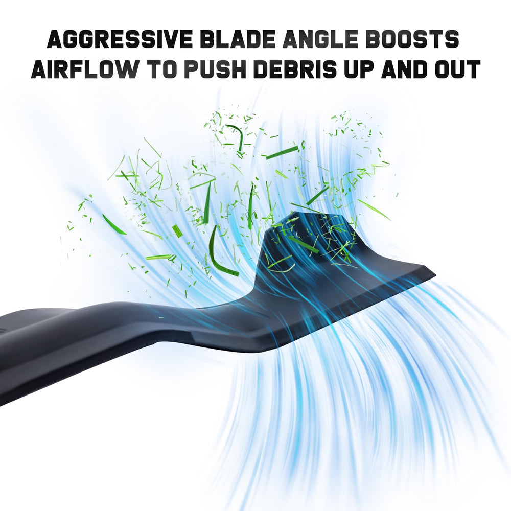 Grasscool blade cutting tall grass to show strong discharge and bagging capability