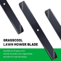 Grasscool side profile showing medium-lift blade shape for better grass clipping movement