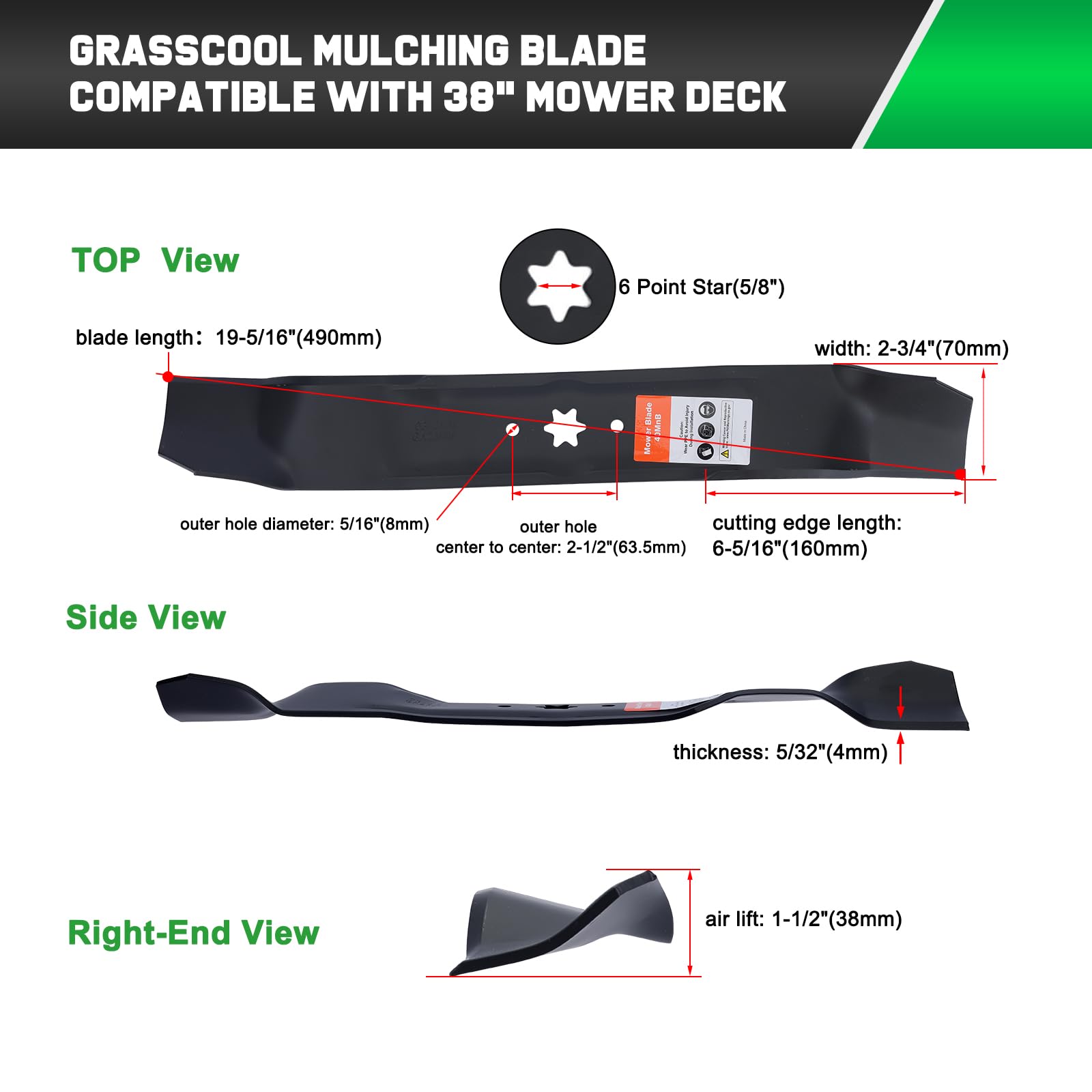 Grasscool blades in use bagging clippings with increased bag capacity benefit