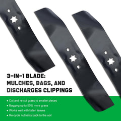 Grasscool short blade close-up showing air-lift rib for improved mulching
