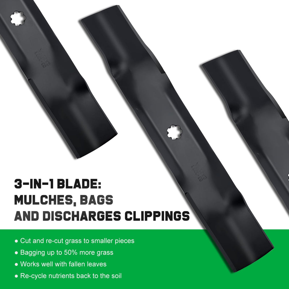 Grasscool blade beside ruler showing 17-1/8 inch length for correct sizing