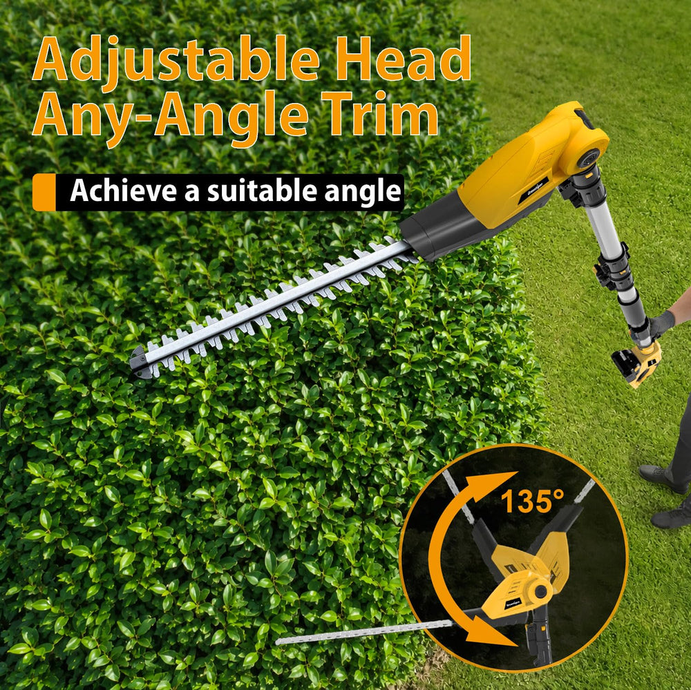 GRASSTIGON extended reach trimming tall hedge from ground for safety