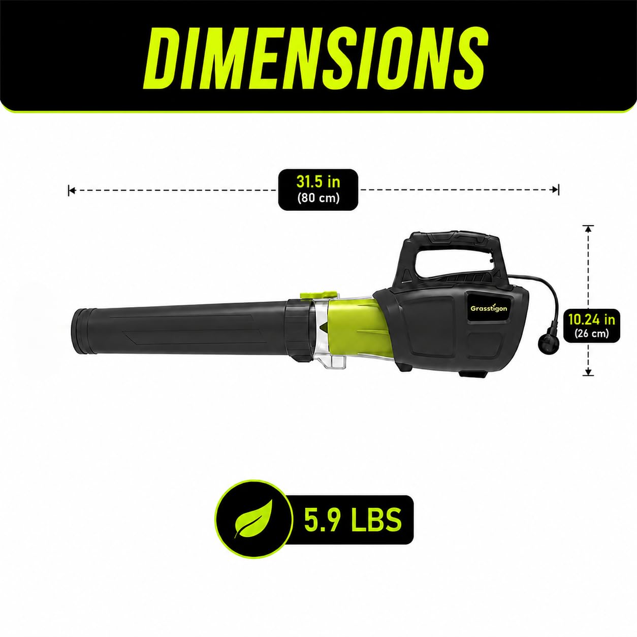 GRASSTIGON product label and specs showing power ratings for informed purchase