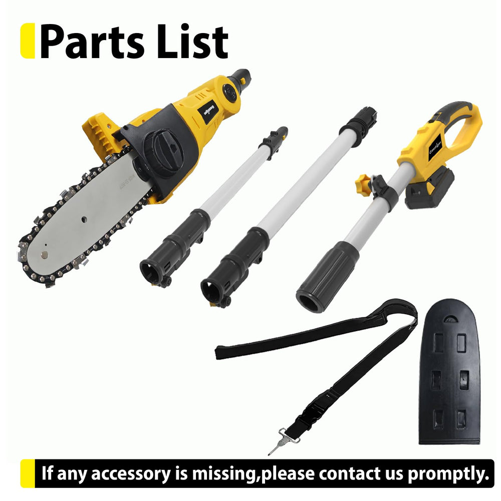 GRASSTIGON packaging and labels showing included tool-only components and warranty information