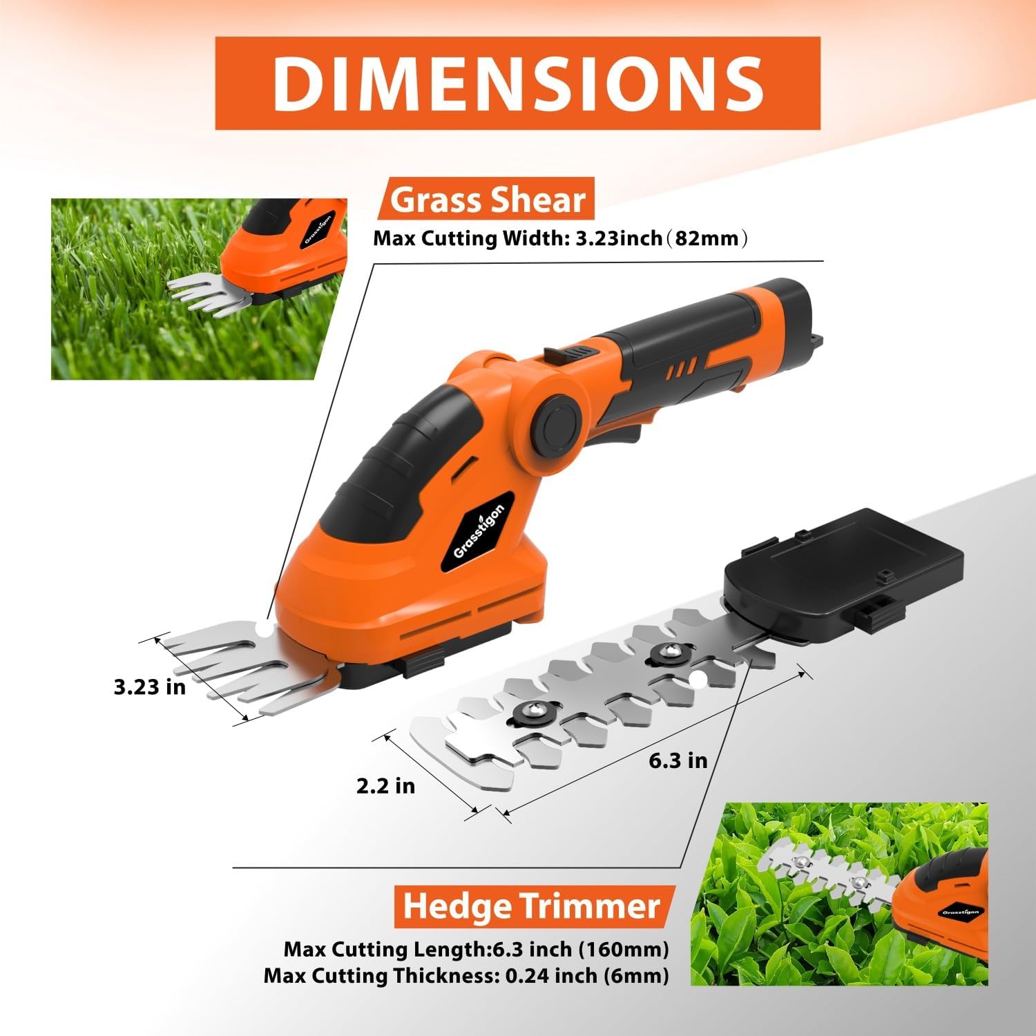 GRASSTIGON double safety lock and removable key shown for secure, accidental-start prevention
