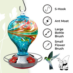 Grateful Gnome stained glass side close-up highlighting durable two-layer color