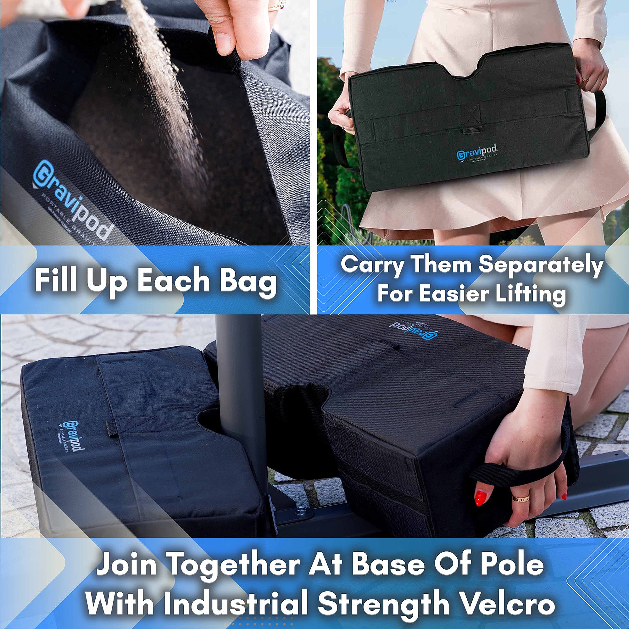 Gravipod DUO emptied and folded for storage showing compact transport and season-ready care