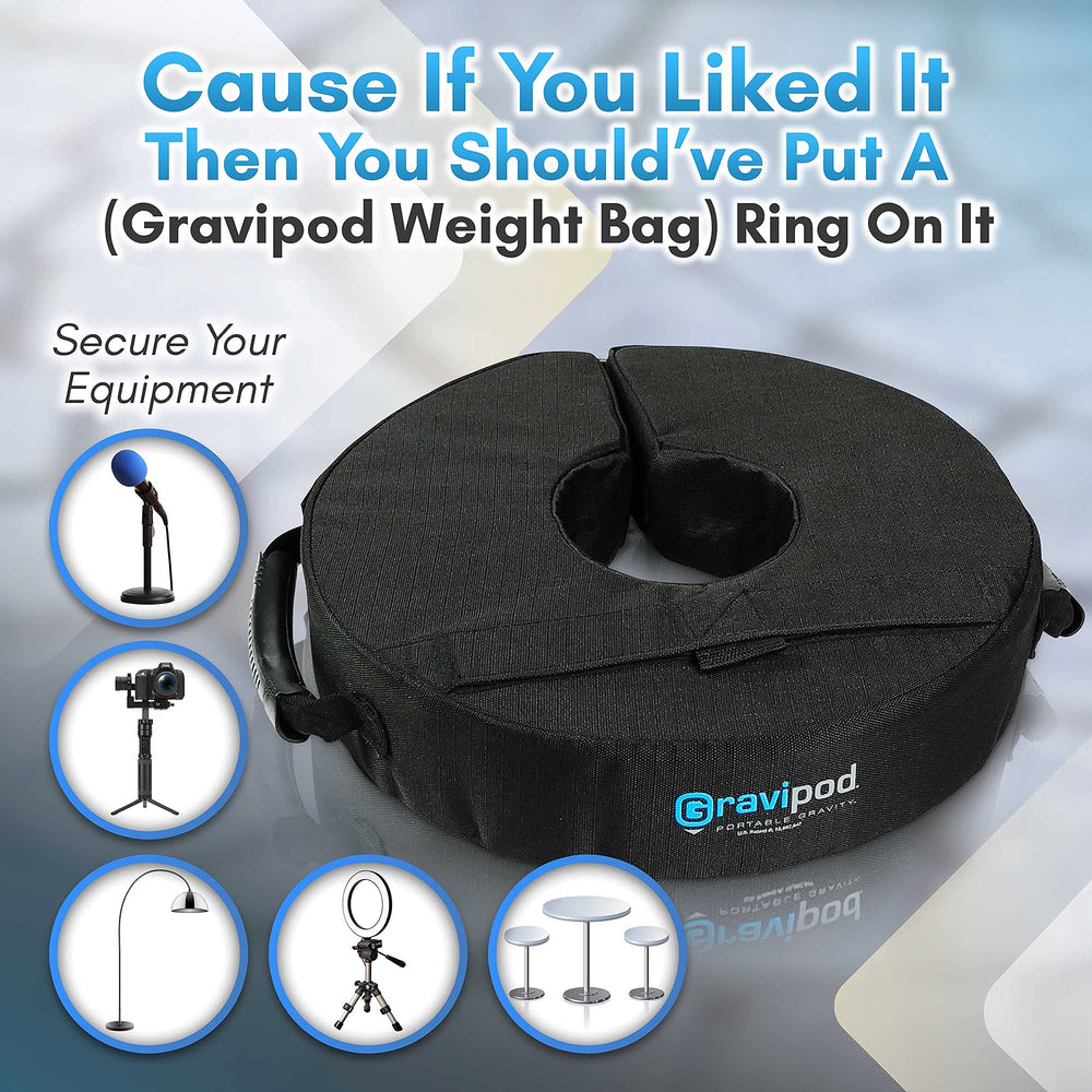Gravipod top view filled with beans showing lightweight 16 lb option for easy transport