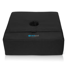 Gravipod front view showing square base and low-profile fit for stability