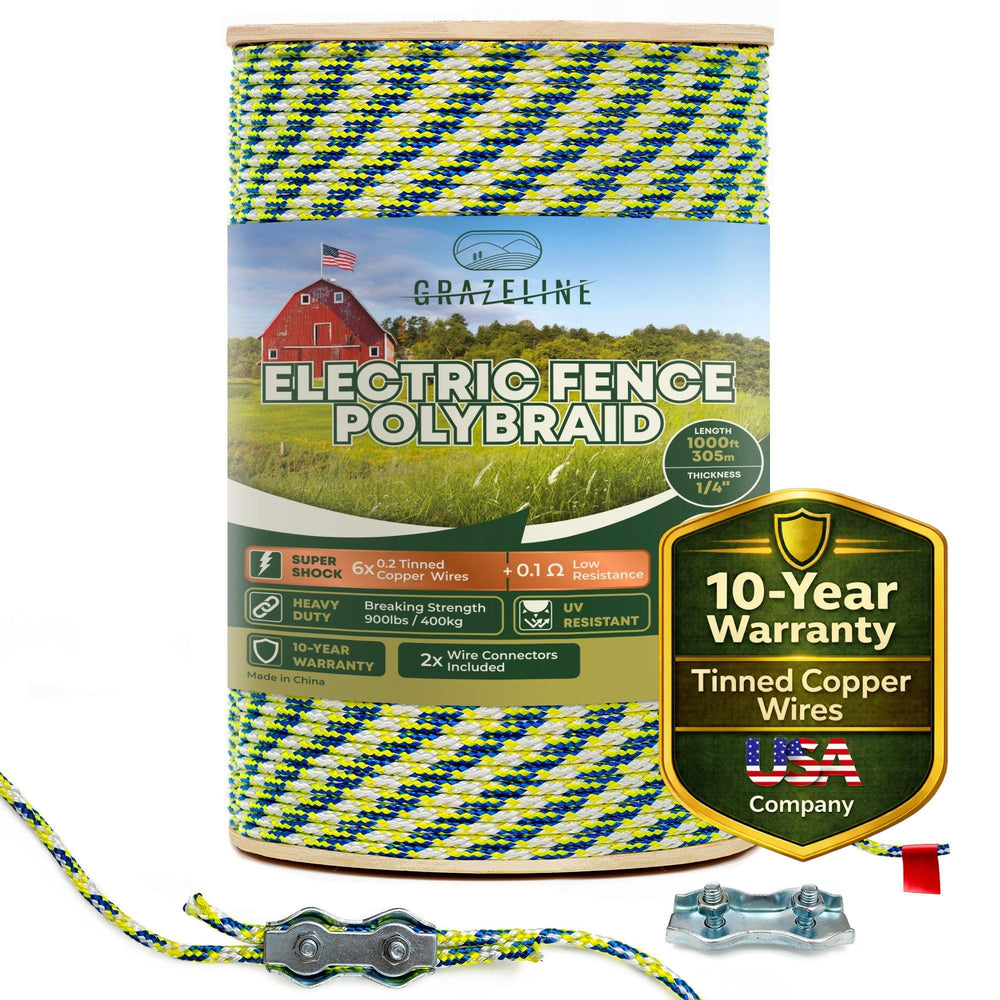 Grazeline coil front view showing full 1000ft rope and bright color visibility