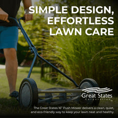 Great States 10-inch wheel and ball bearing detail for smoother rolling and easier push