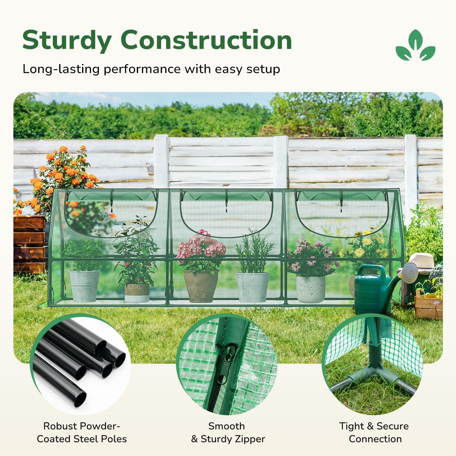 GreatBuddy cover edges weighted with stones for added stability