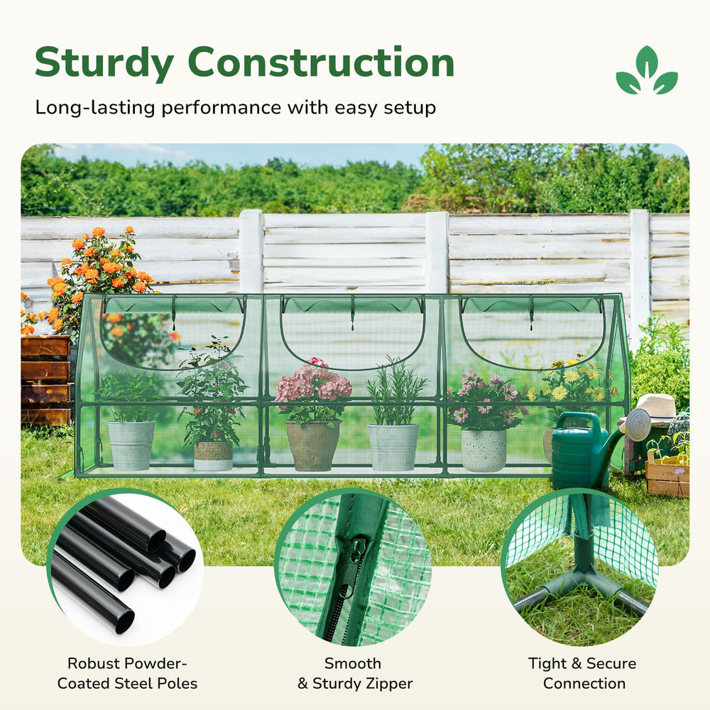GreatBuddy cover edges weighted with stones for added stability
