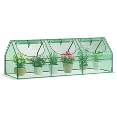 GreatBuddy front view assembled greenhouse showing compact protection