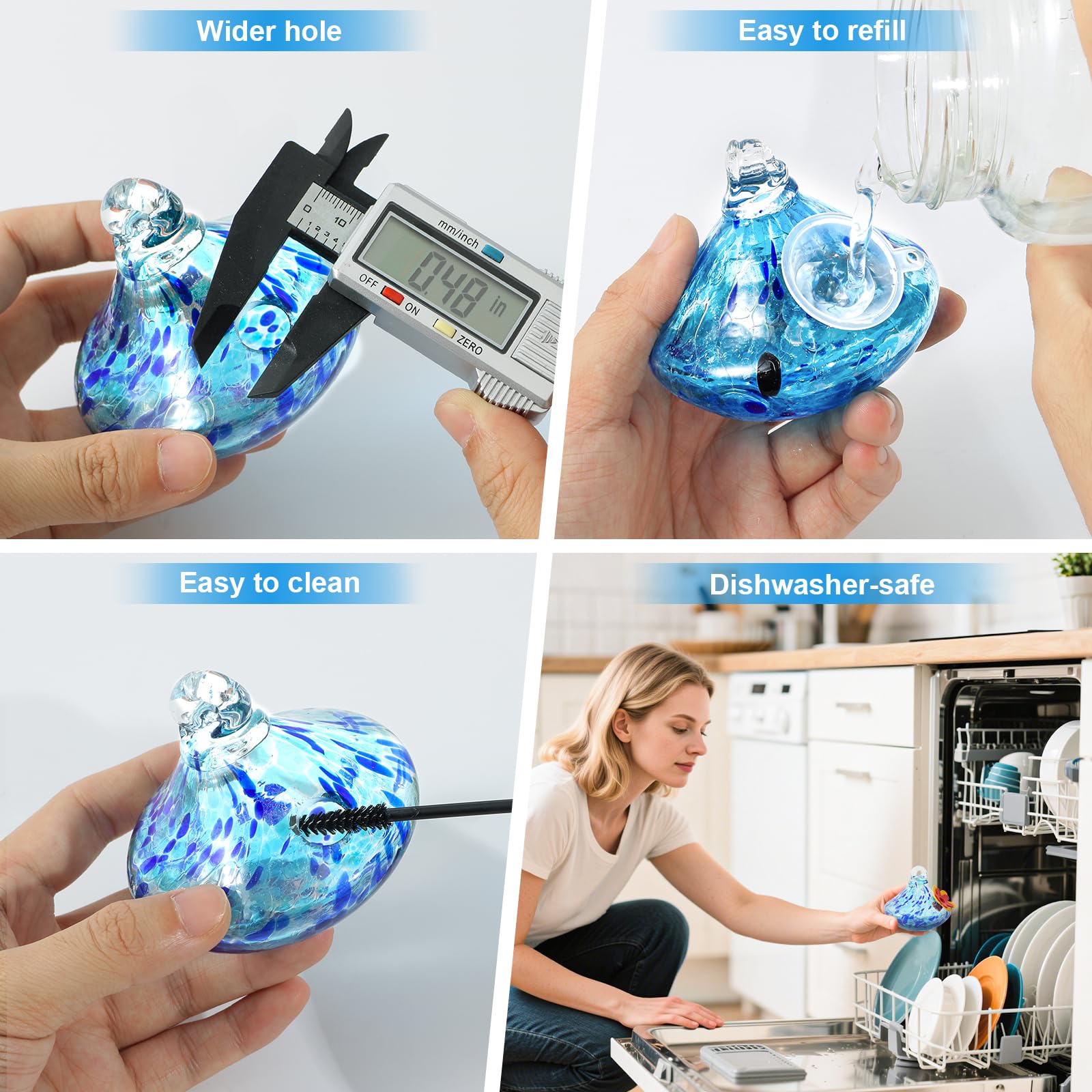 Grebilux label and hardware detail shows leak-proof design and sturdy hang