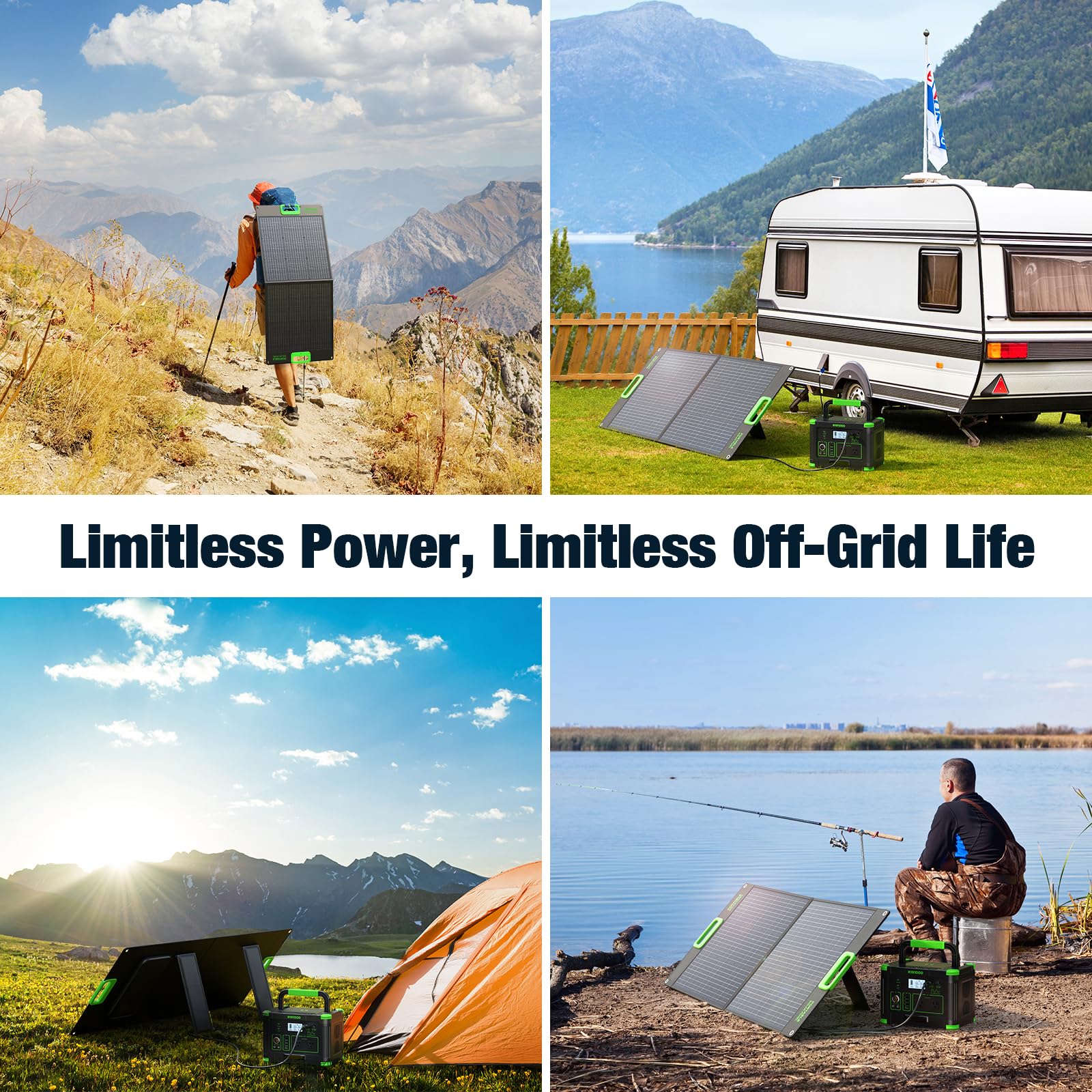 GRECELL mounted on RV roof supplying off-grid power during travel