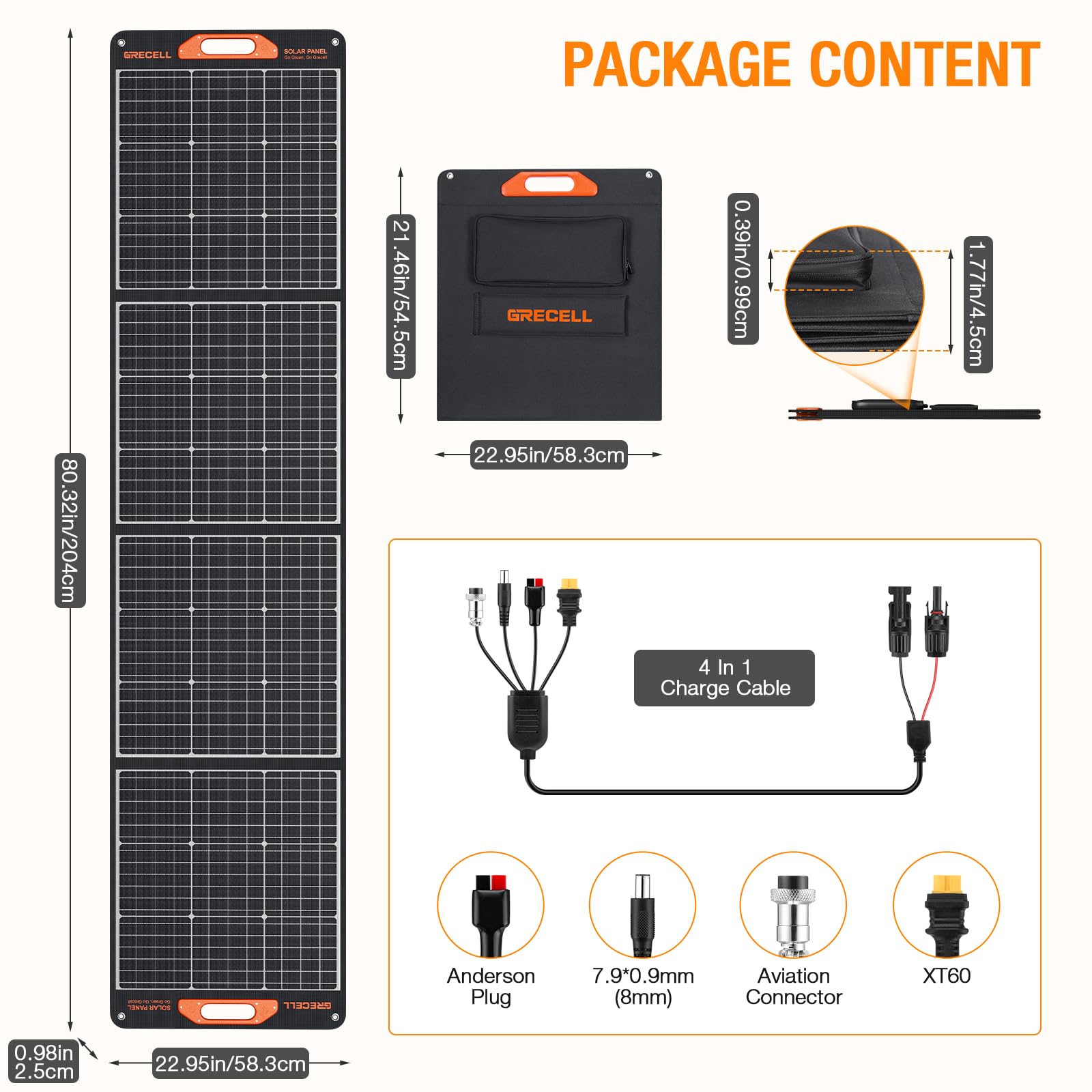 GRECELL panel set up at campsite powering a generator showing outdoor, off-grid use